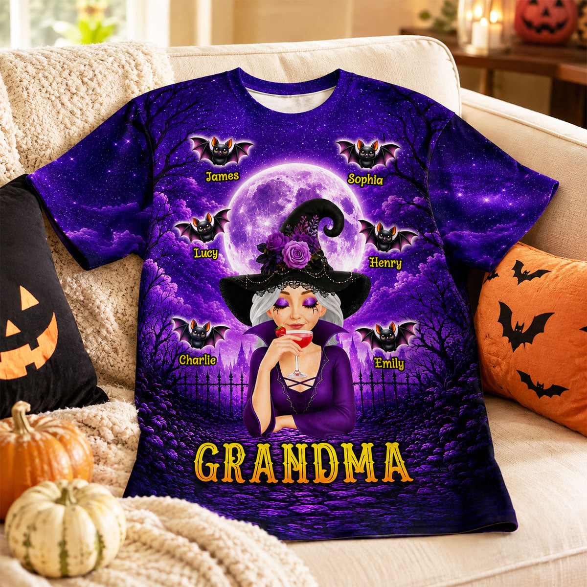 Trending Grandma Witch - Personalized Shirt - Halloween Gift For Grandmas, Moms, Wife