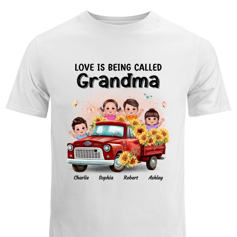 Loved Being Called Grandma Sunflower Truck Personalized Shirt
