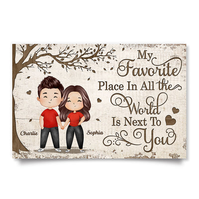 Favorite Place In All The World Watercolor Couple Personalized Poster