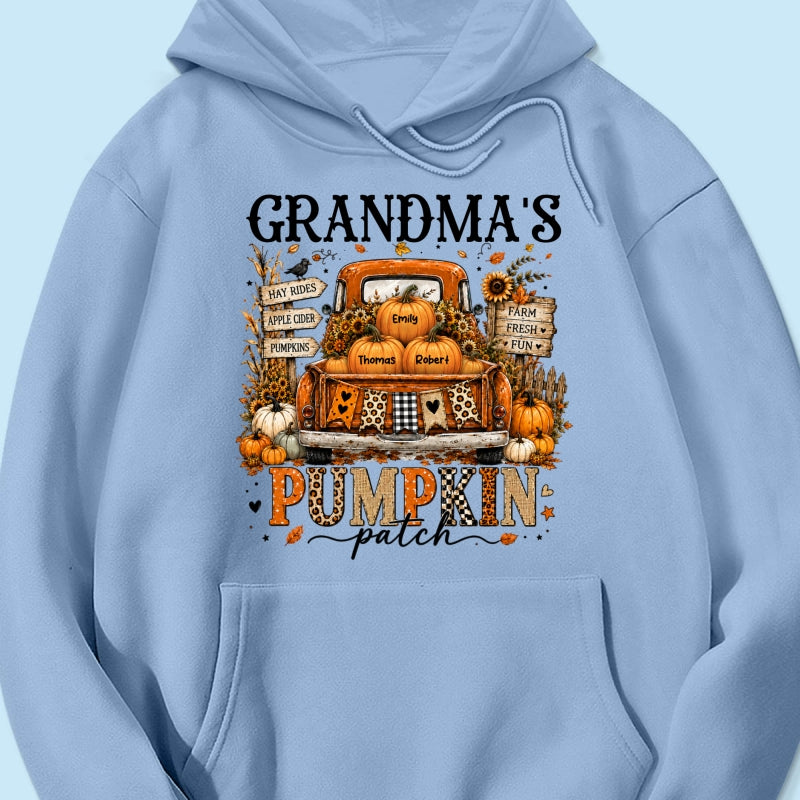 Fall Season Halloween Grandma Pumpkin Patch Truck - Personalized Shirt - Fall Halloween Shirt For Grandma