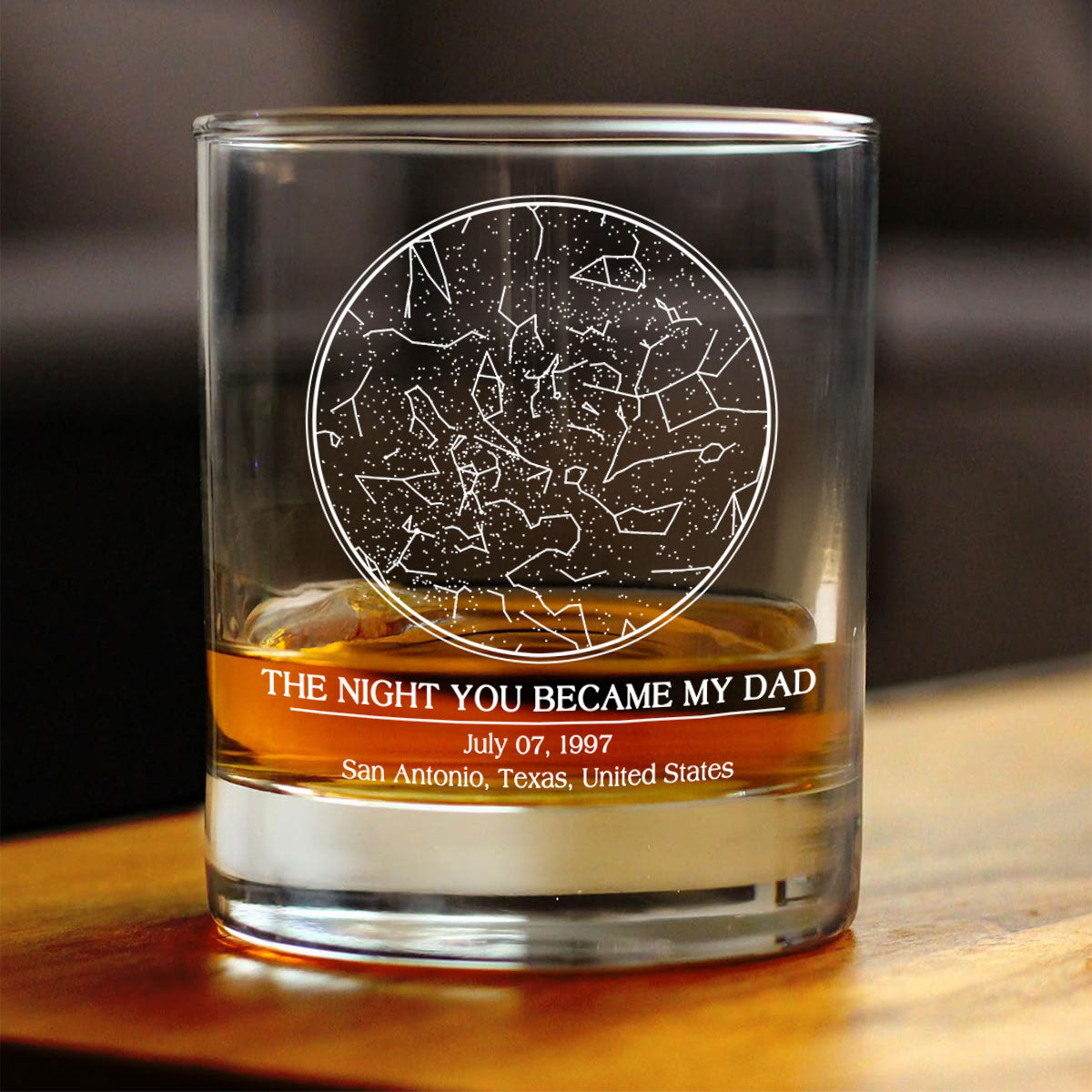 Custom Star Map by Date, The Day You Became My Dad Personalized Wine Glass, Father's Day Gift for Dad, Gift for Husband