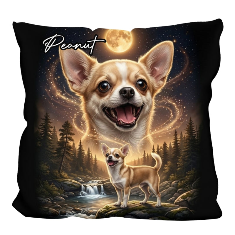 Dog Howling to the Moon - Personalized Pillow - Gift for Dog, Cat Lovers, Pet Memorial Gift