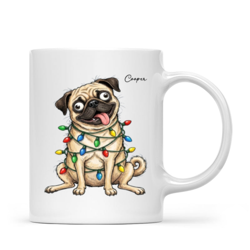 Custom Pet Portrait Quirky Silly Dog - Personalized Mug - Funny Christmas Gift For Dog Lover