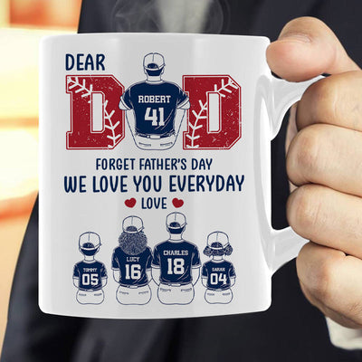 Dear Dad Forget Father's Day Personalized Mug, Gift for Baseball Dad