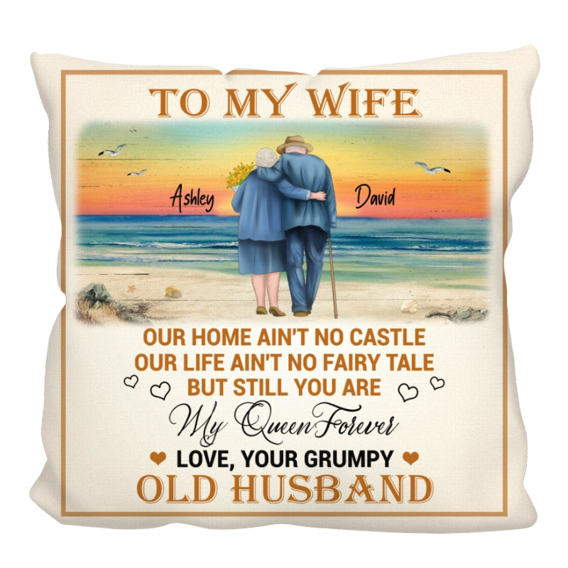 Our Home Ain‘t No Castle Couple Personalized Pillow
