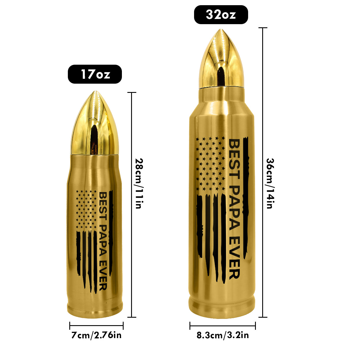 Best Dad Papa Grandpa Ever Fist Bump Outline Nation Flag Independence Day 4th Of July Gift For Husband Father Figures - Personalized Bullet Tumbler - Gift For Husband Dad Grandpa