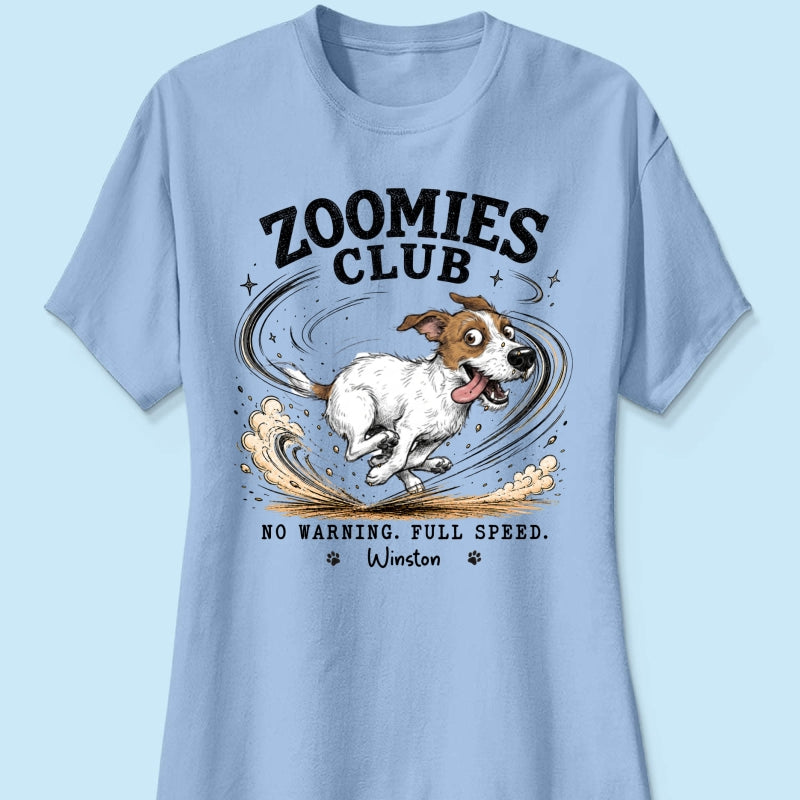 Zoomies Club Official Member Quirky Dog Portrait From Your Custom Pet Photo - Personalized Shirt - Funny Gift For Dog Cat Lover