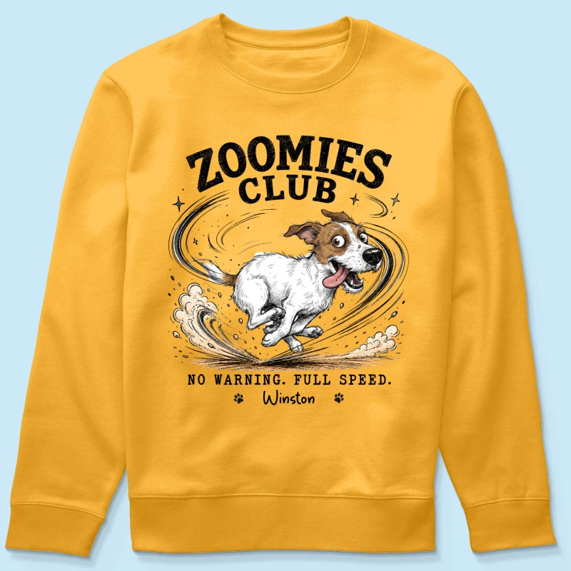 Zoomies Club Official Member Quirky Dog Portrait From Your Custom Pet Photo - Personalized Shirt - Funny Gift For Dog Cat Lover