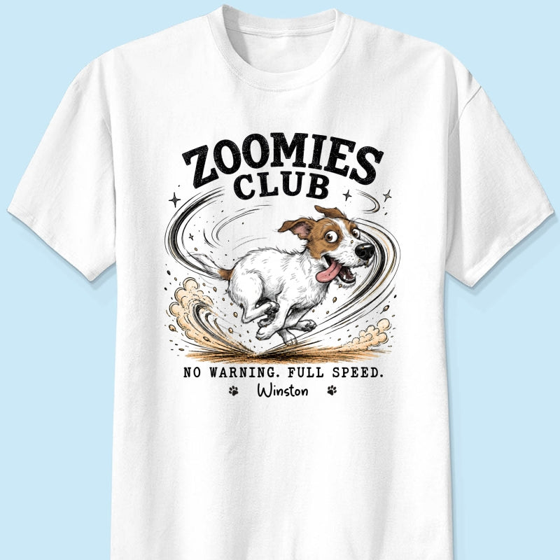Zoomies Club Official Member Quirky Dog Portrait From Your Custom Pet Photo - Personalized Shirt - Funny Gift For Dog Cat Lover