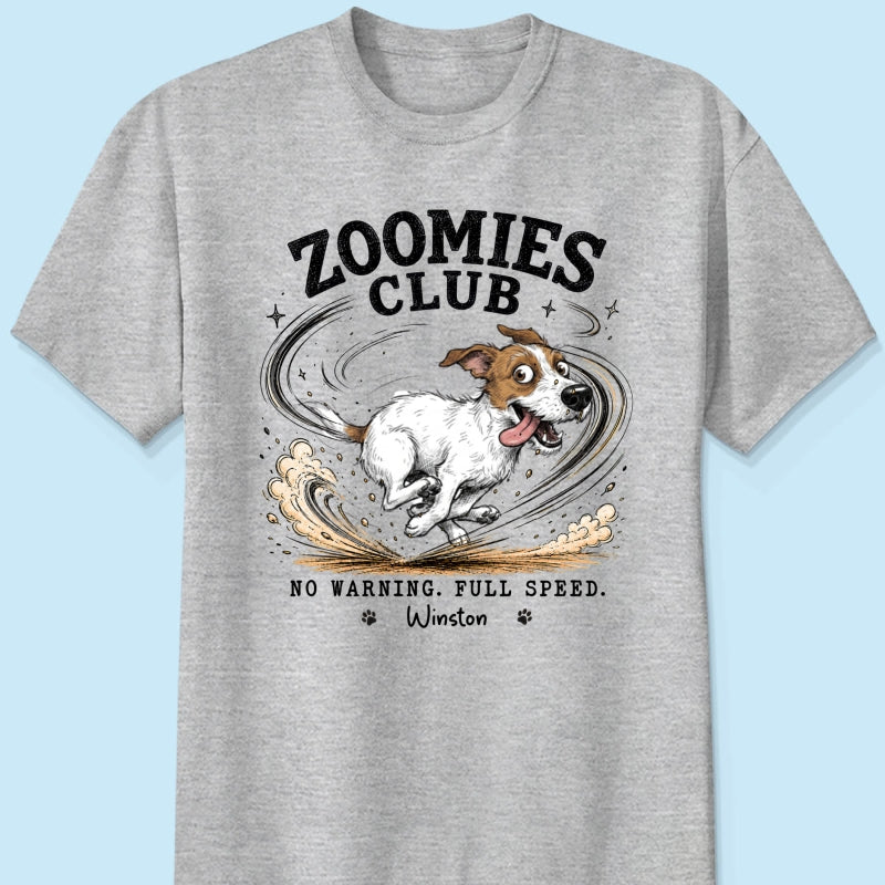 Zoomies Club Official Member Quirky Dog Portrait From Your Custom Pet Photo - Personalized Shirt - Funny Gift For Dog Cat Lover