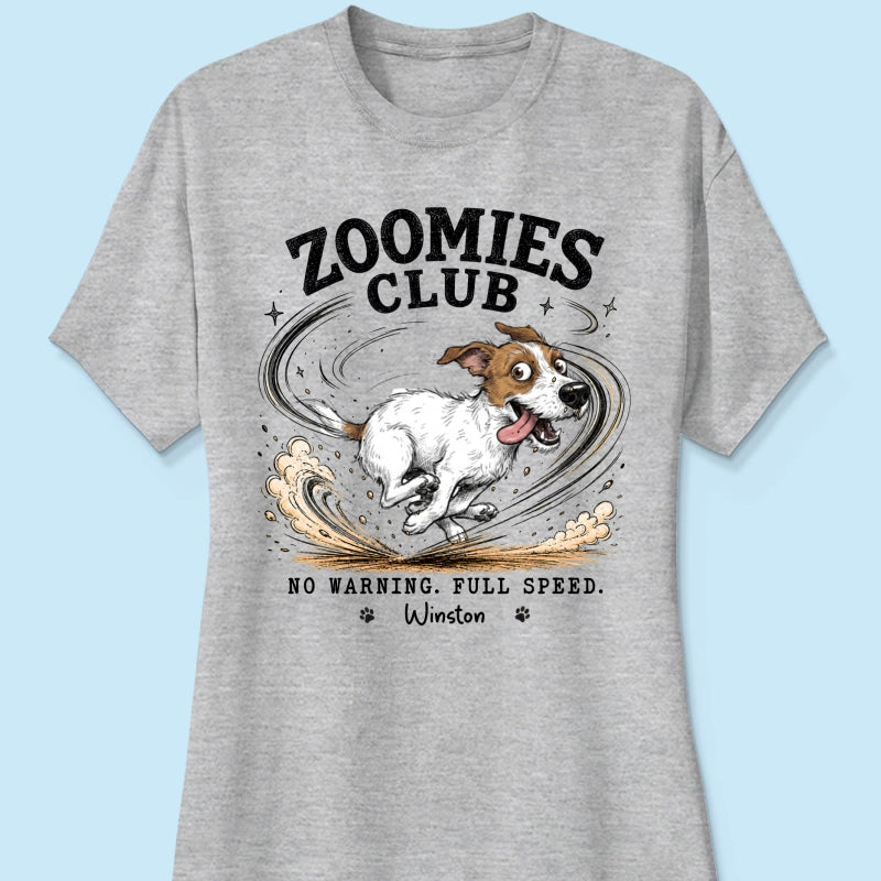 Zoomies Club Official Member Quirky Dog Portrait From Your Custom Pet Photo - Personalized Shirt - Funny Gift For Dog Cat Lover