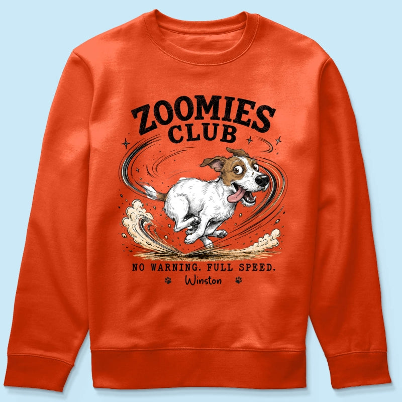 Zoomies Club Official Member Quirky Dog Portrait From Your Custom Pet Photo - Personalized Shirt - Funny Gift For Dog Cat Lover