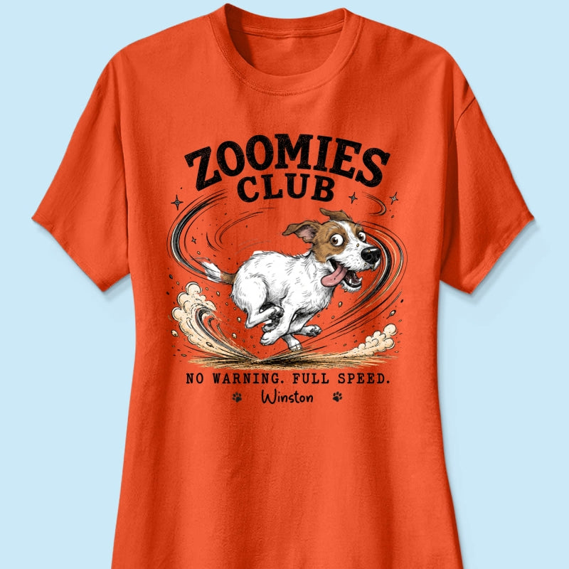 Zoomies Club Official Member Quirky Dog Portrait From Your Custom Pet Photo - Personalized Shirt - Funny Gift For Dog Cat Lover