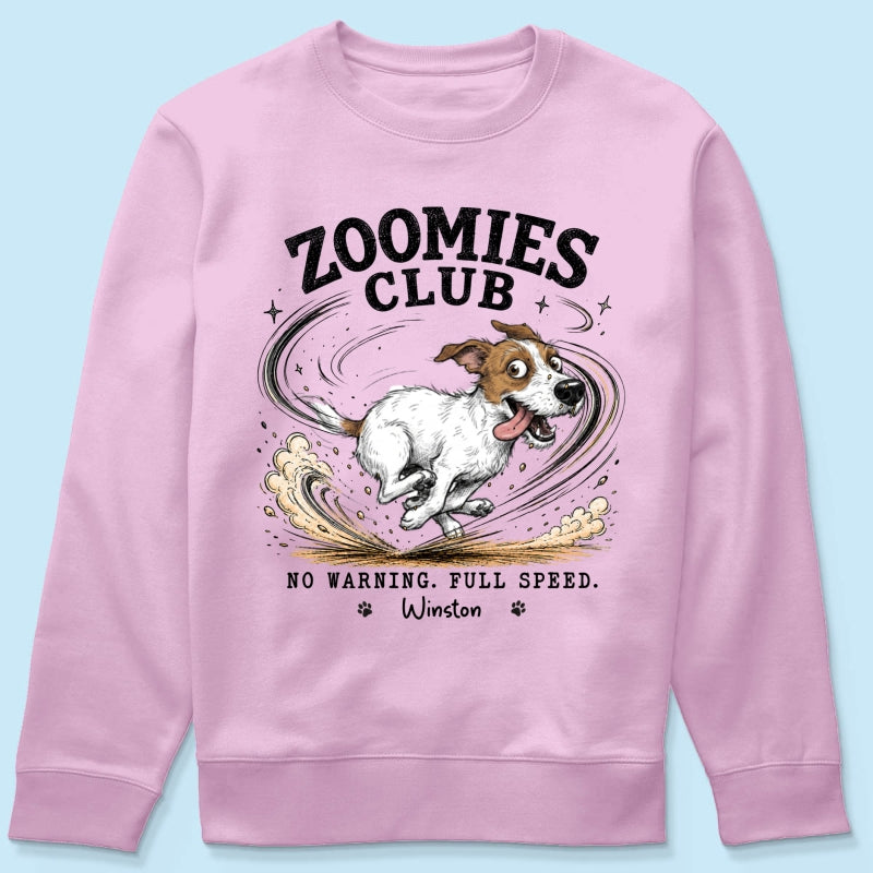 Zoomies Club Official Member Quirky Dog Portrait From Your Custom Pet Photo - Personalized Shirt - Funny Gift For Dog Cat Lover