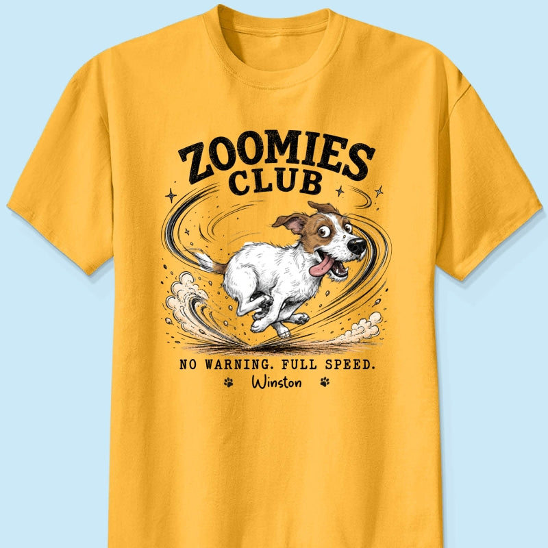 Zoomies Club Official Member Quirky Dog Portrait From Your Custom Pet Photo - Personalized Shirt - Funny Gift For Dog Cat Lover