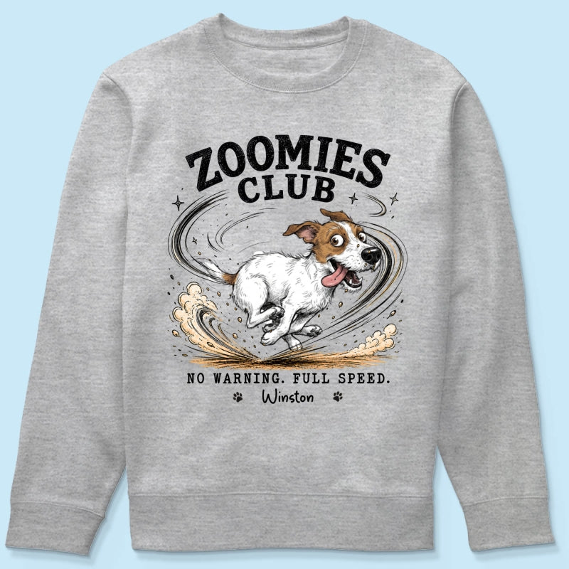 Zoomies Club Official Member Quirky Dog Portrait From Your Custom Pet Photo - Personalized Shirt - Funny Gift For Dog Cat Lover