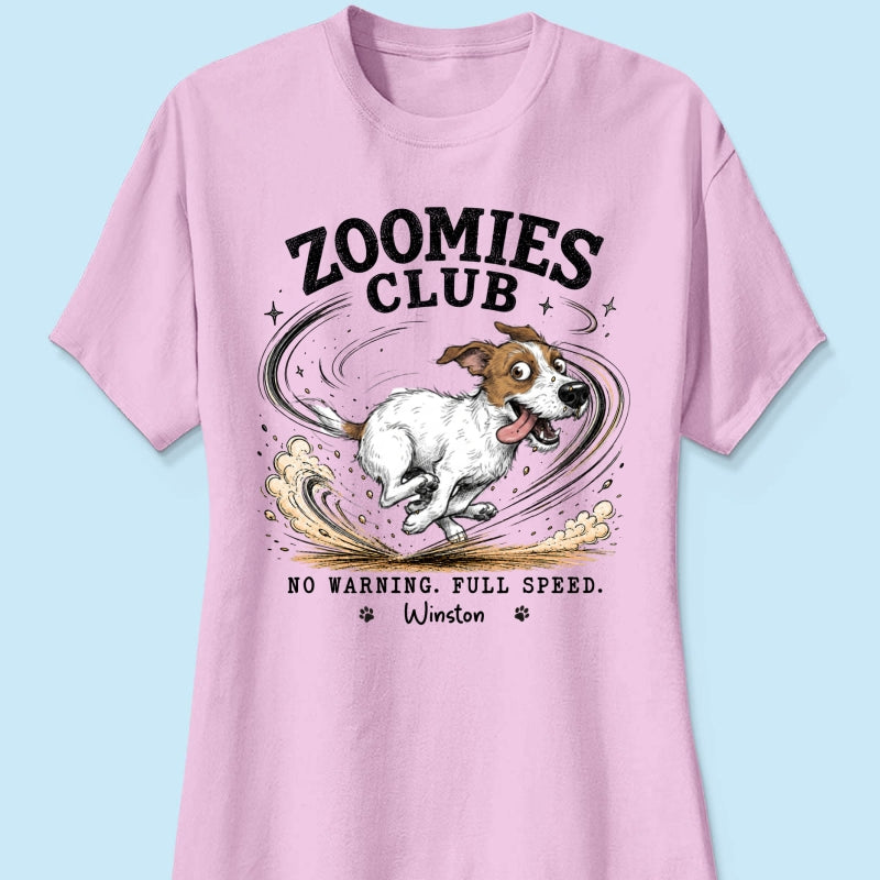 Zoomies Club Official Member Quirky Dog Portrait From Your Custom Pet Photo - Personalized Shirt - Funny Gift For Dog Cat Lover