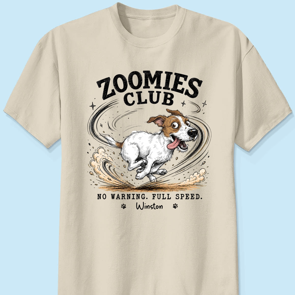 Zoomies Club Official Member Quirky Dog Portrait From Your Custom Pet Photo - Personalized Shirt - Funny Gift For Dog Cat Lover