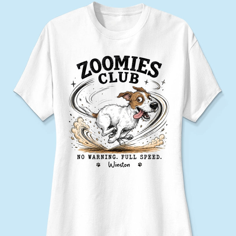 Zoomies Club Official Member Quirky Dog Portrait From Your Custom Pet Photo - Personalized Shirt - Funny Gift For Dog Cat Lover