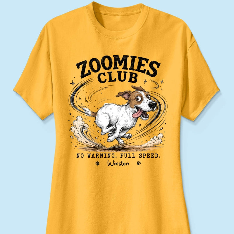 Zoomies Club Official Member Quirky Dog Portrait From Your Custom Pet Photo - Personalized Shirt - Funny Gift For Dog Cat Lover