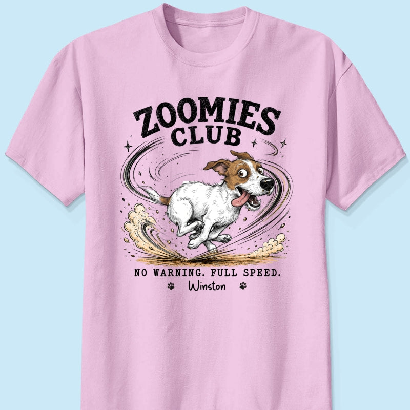 Zoomies Club Official Member Quirky Dog Portrait From Your Custom Pet Photo - Personalized Shirt - Funny Gift For Dog Cat Lover