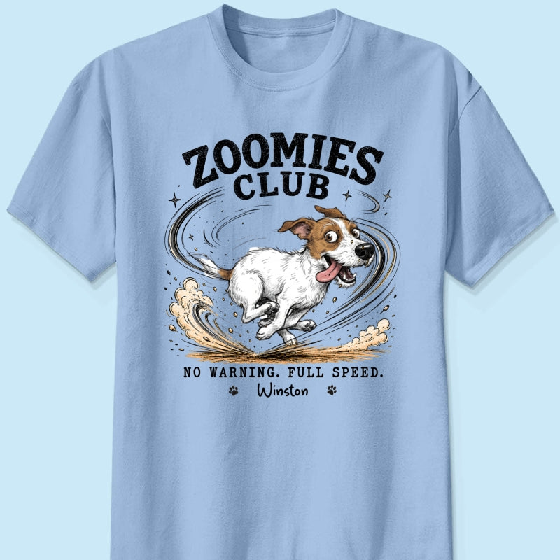 Zoomies Club Official Member Quirky Dog Portrait From Your Custom Pet Photo - Personalized Shirt - Funny Gift For Dog Cat Lover