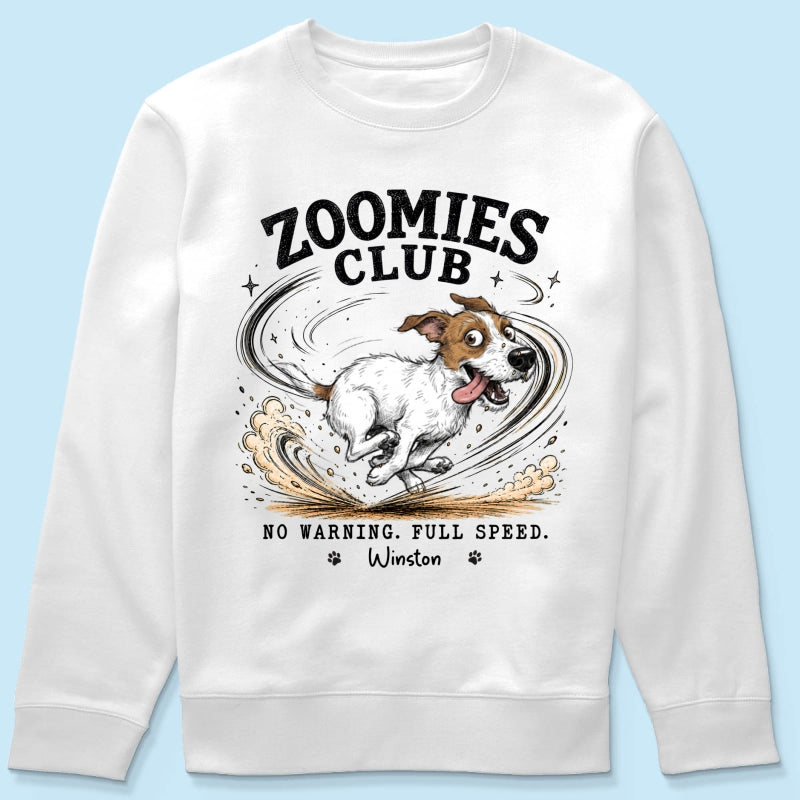 Zoomies Club Official Member Quirky Dog Portrait From Your Custom Pet Photo - Personalized Shirt - Funny Gift For Dog Cat Lover