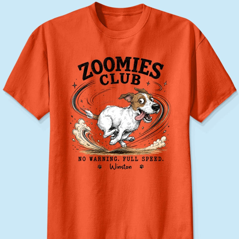Zoomies Club Official Member Quirky Dog Portrait From Your Custom Pet Photo - Personalized Shirt - Funny Gift For Dog Cat Lover
