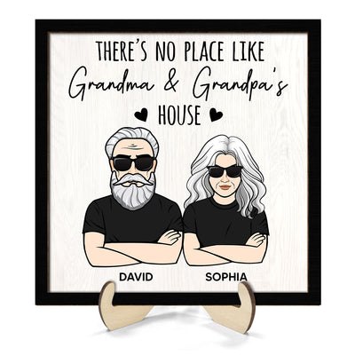 No Place Like Grandparents House Personalized 2-Layer Wooden Plaque