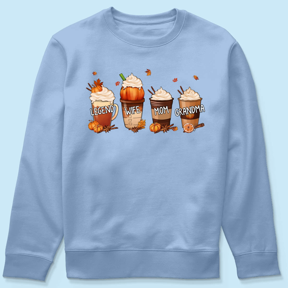 Pumpkin Spice Latte Legend Wife Mom Grandma Personalized Shirt