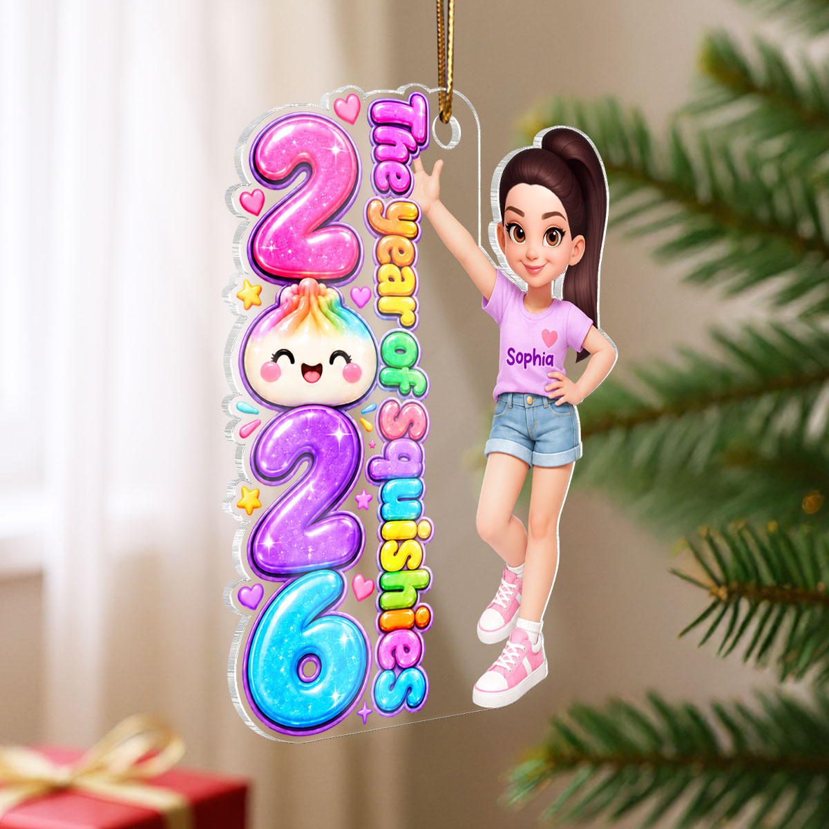 Just A Girl Who Loves Squishies The Year Of Squishies - Personalized Acrylic Ornament - Christmas Gift For Girl, Granddaughter, Daughter