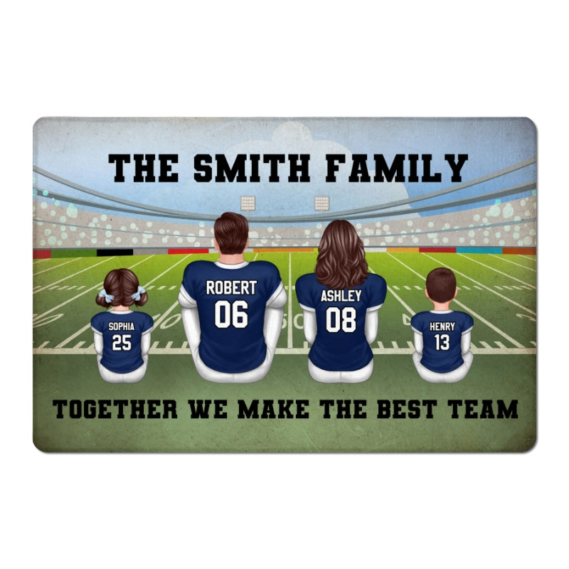 American Football Team Family Personalized Doormat