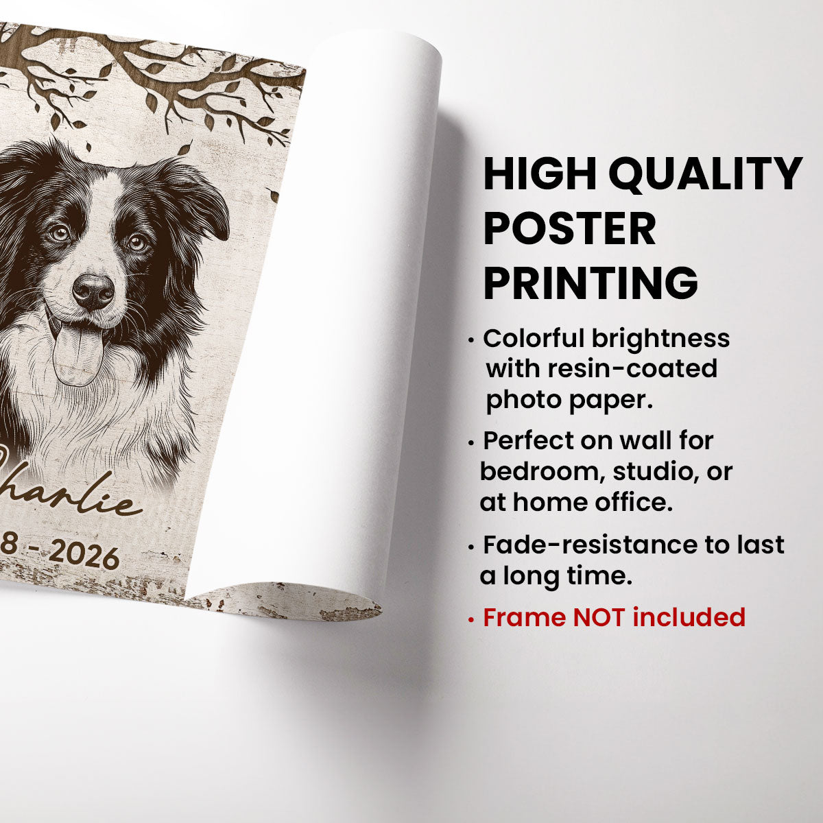 Under Tree Pet Dog Cat Memorial Custom Photo You Were Our Favorite Hello - Personalized Poster - Sympathy Gift, Remembrance Gift