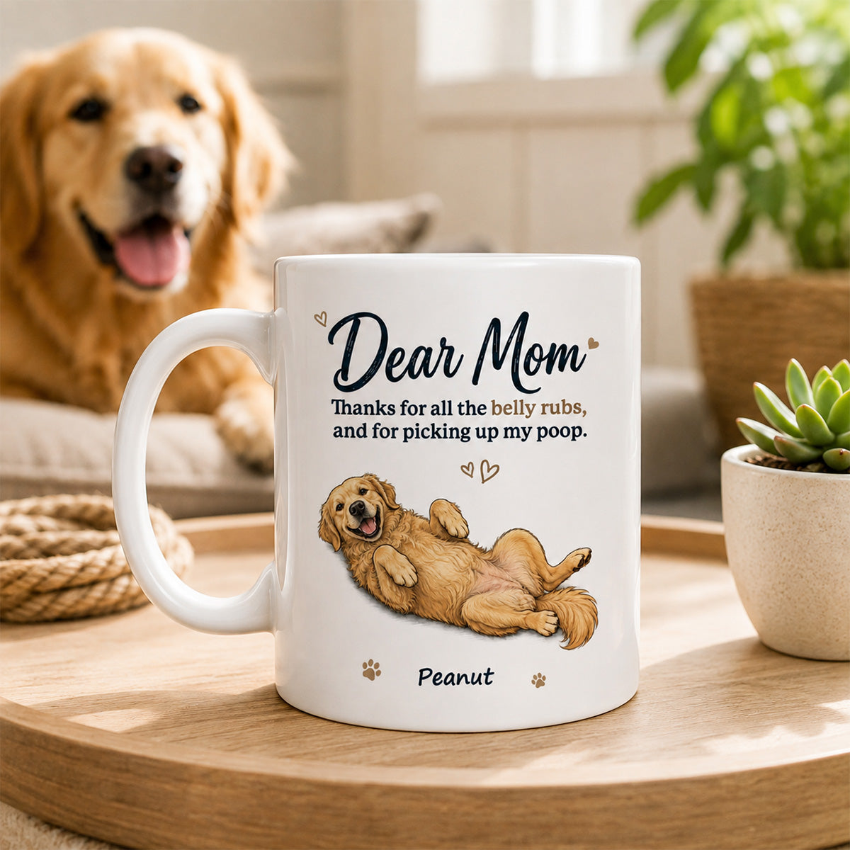 Dear Dad Mom Thank You For All The Belly Rubs Custom Dog Photo - Personalized Mug - Gift For Dog Lover