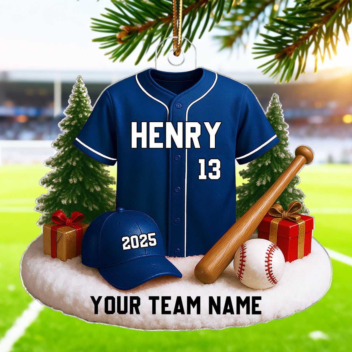 3D Effect Baseball Player Uniform - Personalized Acrylic Ornament - Gift For Baseball Players, Baseball Team