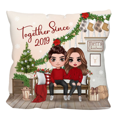 Couple Together Since Stairs Christmas Personalized Pillow (Insert Included)