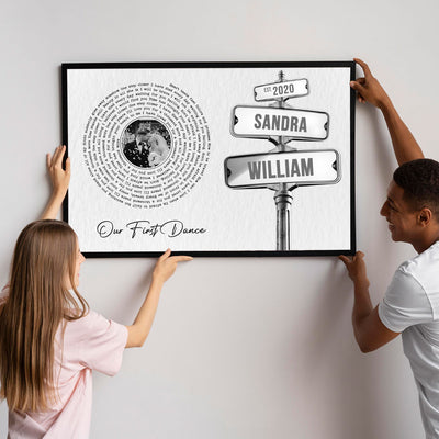 Personalized Vinyl Record Custom Couple Wedding Song Poster,  Gift Anniversary Gift for him, Gift for her