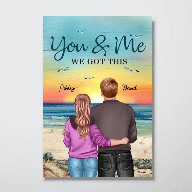 Back View Couple At Beach We Got This Personalized Vertical Poster