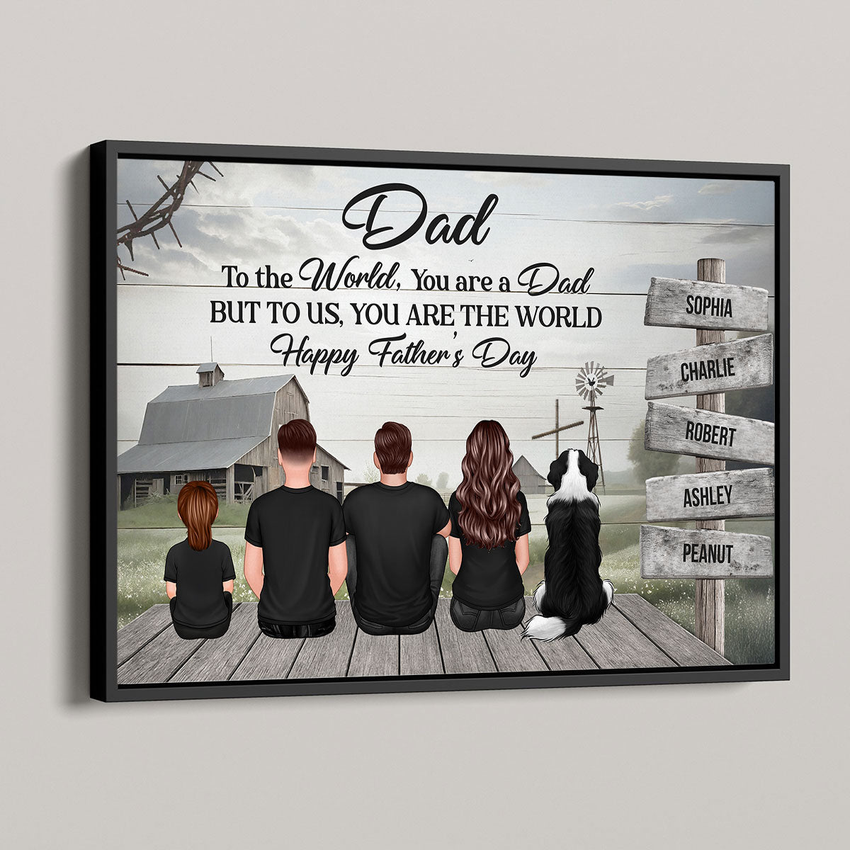 Christian Family Dad You Are The World Personalized Poster, Father's Day Gift For Dad