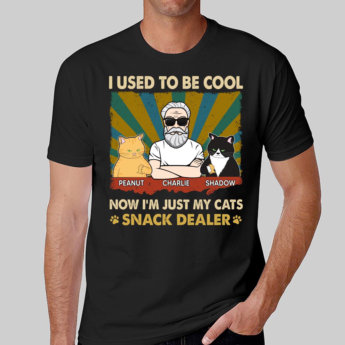 Used To Be Cool Now Snack Dealer Cat Dad Personalized Shirt