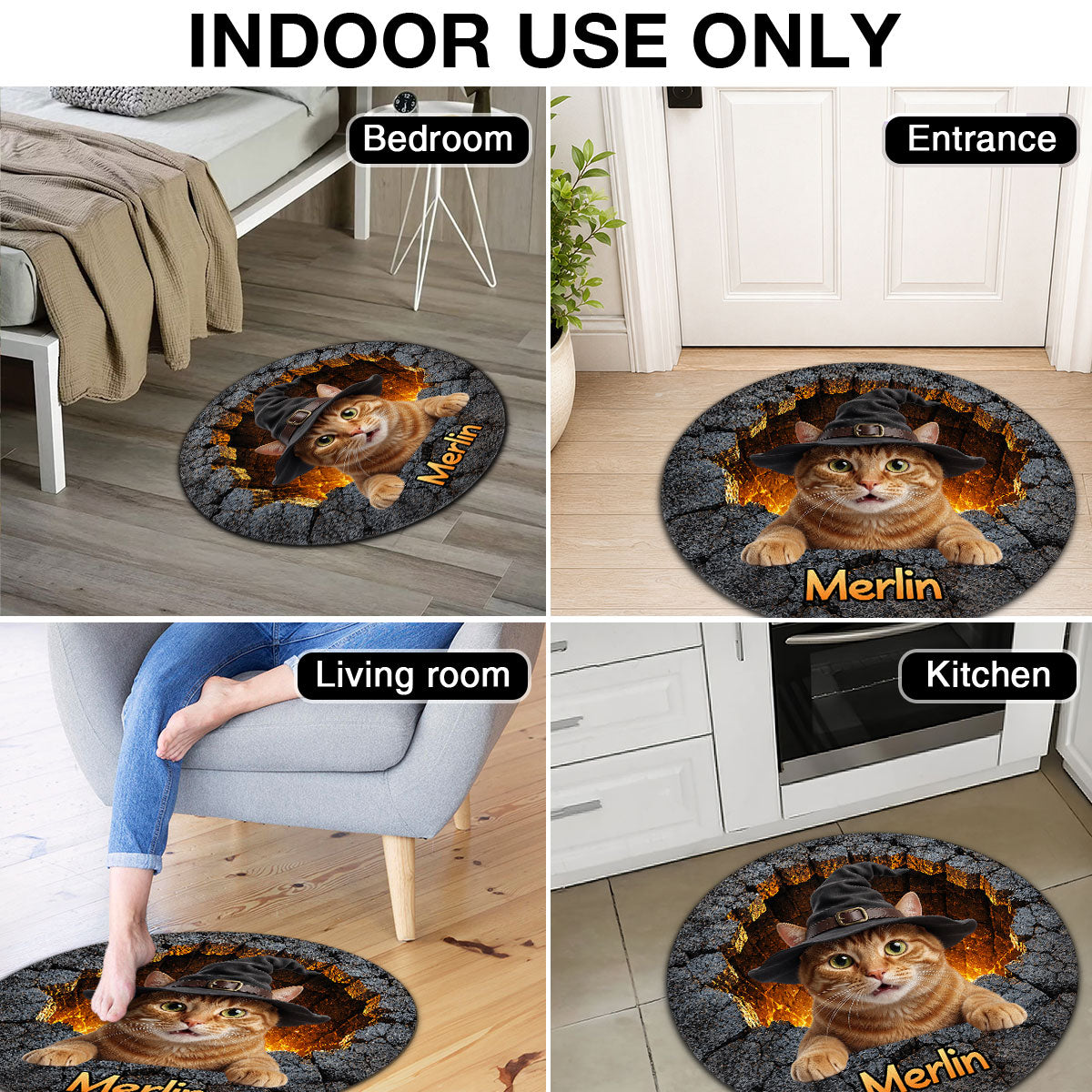 Trending Cute Dog Cat - Personalized Doormat - Halloween Gift For Dog Mom, Cat Mom
