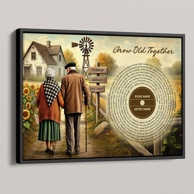 Couple Growing Old Together Favorite Song Vinyl Lyrics Personalized Poster, Heartfelt 2025  Gift, Anniversary Gift For Couple, For Him, For Her, Husband, Wife