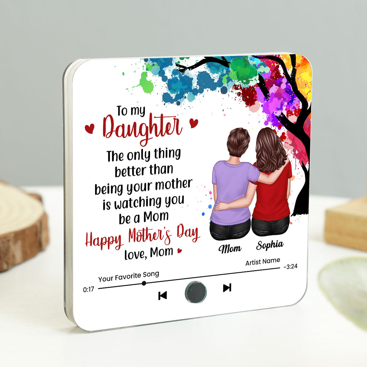 From Mom To My Daughter Personalized Music Fridge Magnet, Heartfelt Gift for Daughter, Daughter-in-law