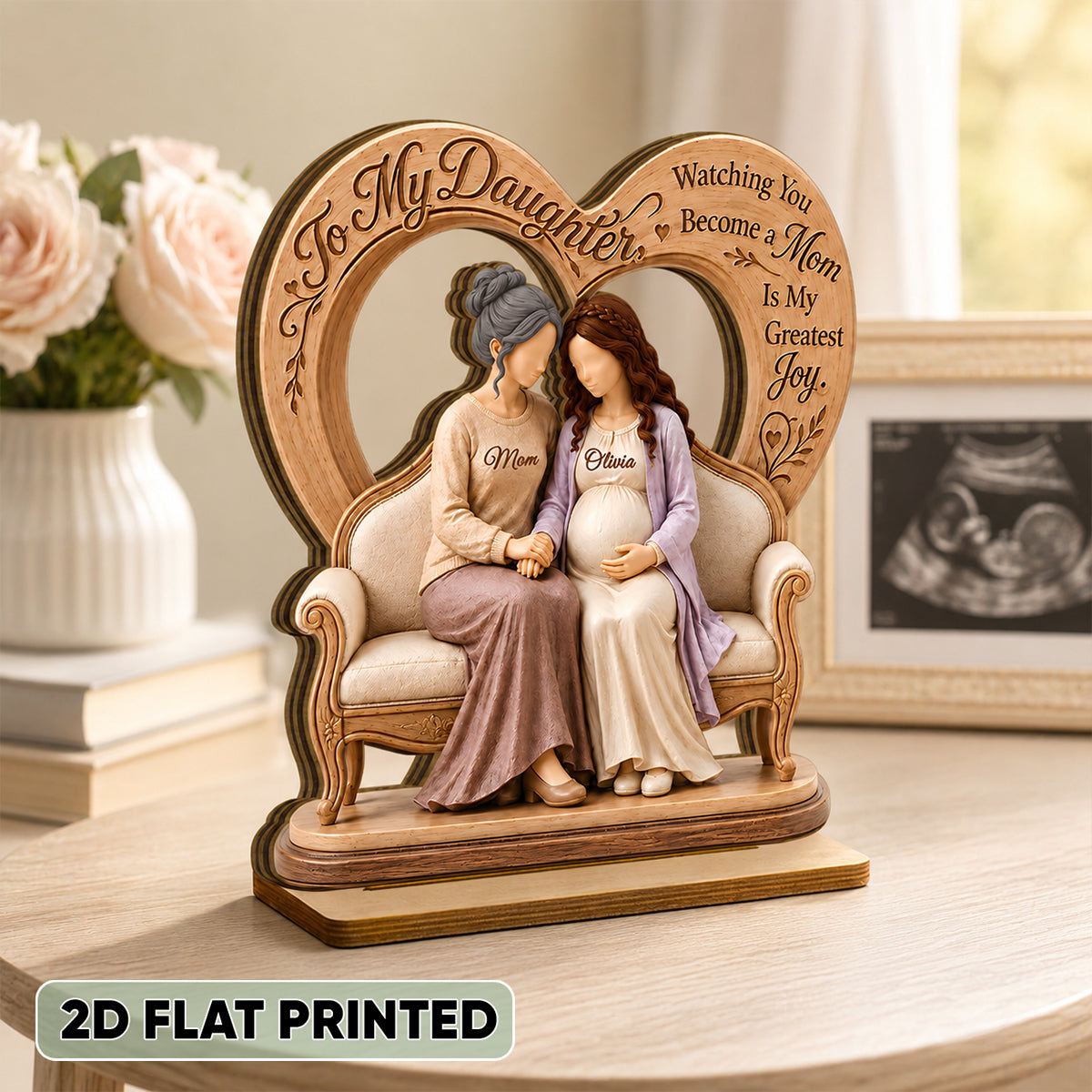 To My Daughter Pregnancy Expecting Mom - Personalized 2-Layered Wooden Plaque - New Mom Gift, Gift For Daughter