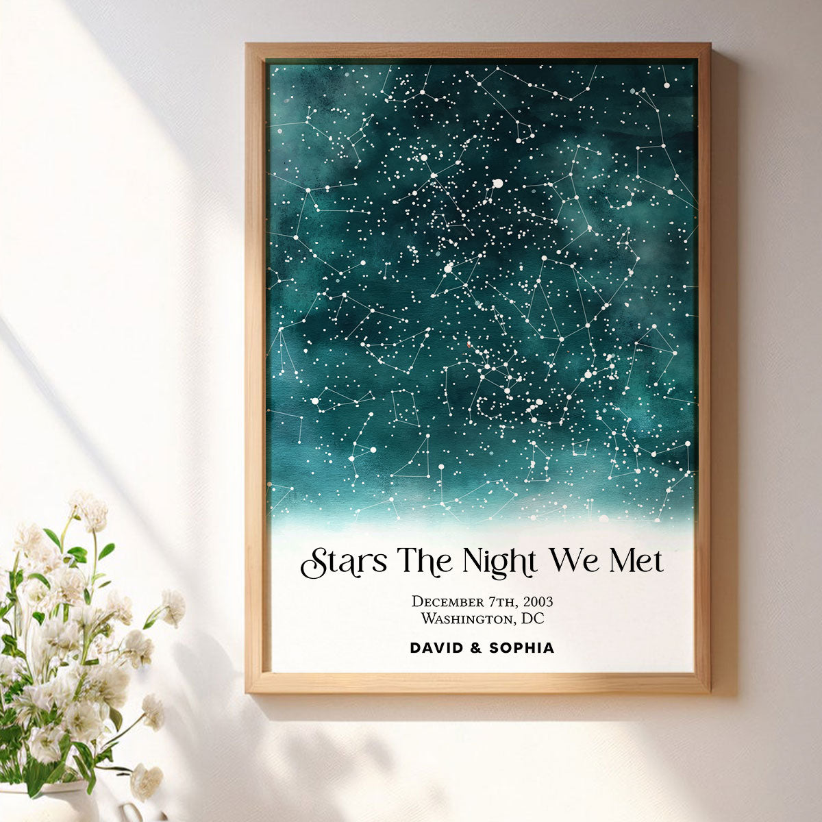 Stars The Night We Met, Unique Night Sky Map By Date & Location, Personalized Star Map Poster, Where It All Began Gift, Gift for him & for her