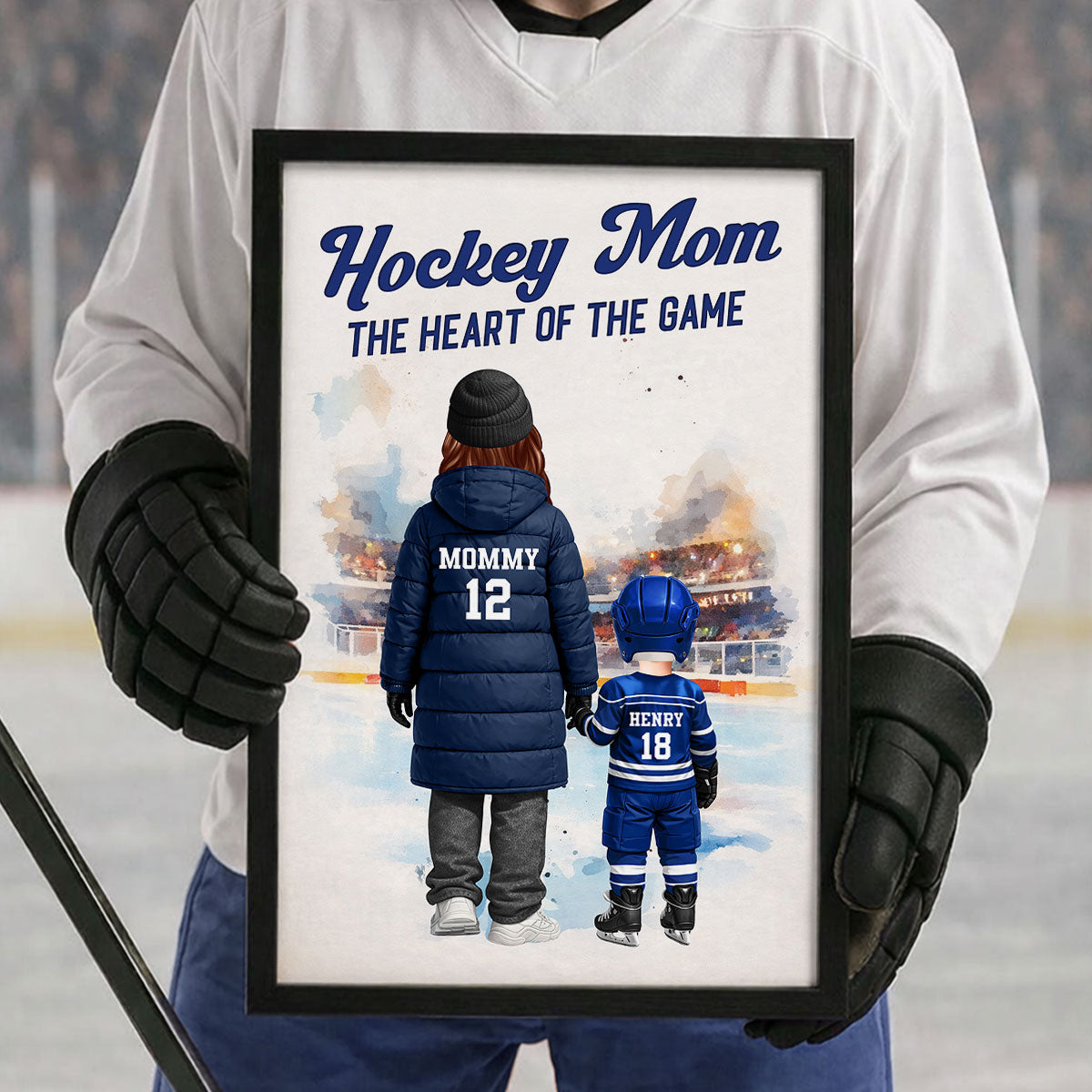 Hockey Mom The Heart Of The Game - Personalized Poster - Heartfelt Gift For Hockey Mom
