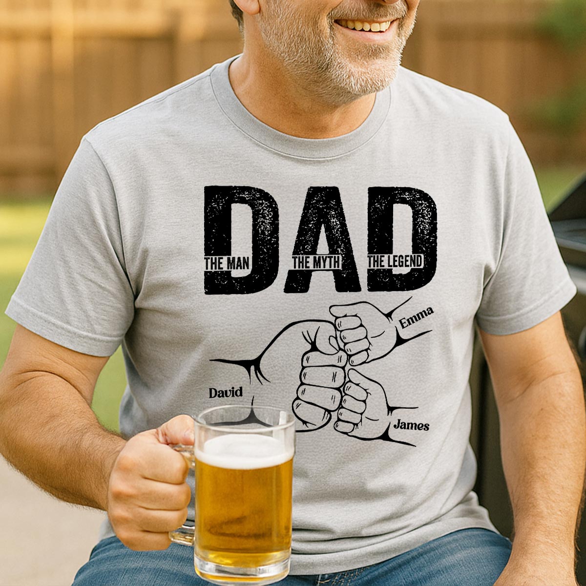 Dad The Man The Myth The Legend Fist Bump Personalized Shirt