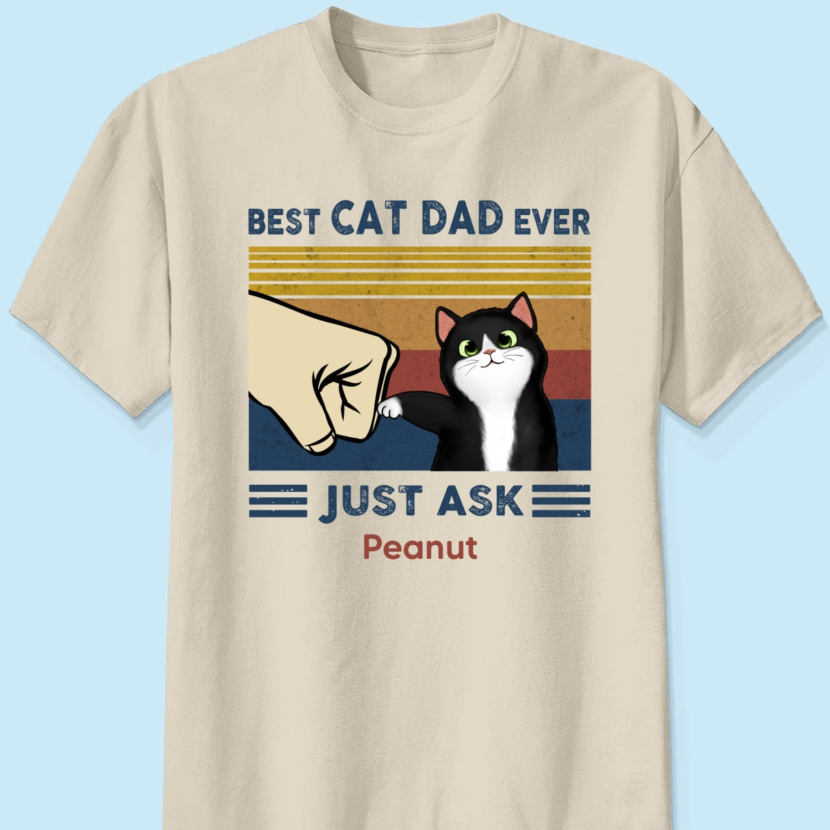 Best Cat Dad Ever - Personalized Father's Day Gift | Premium Cotton T-Shirt