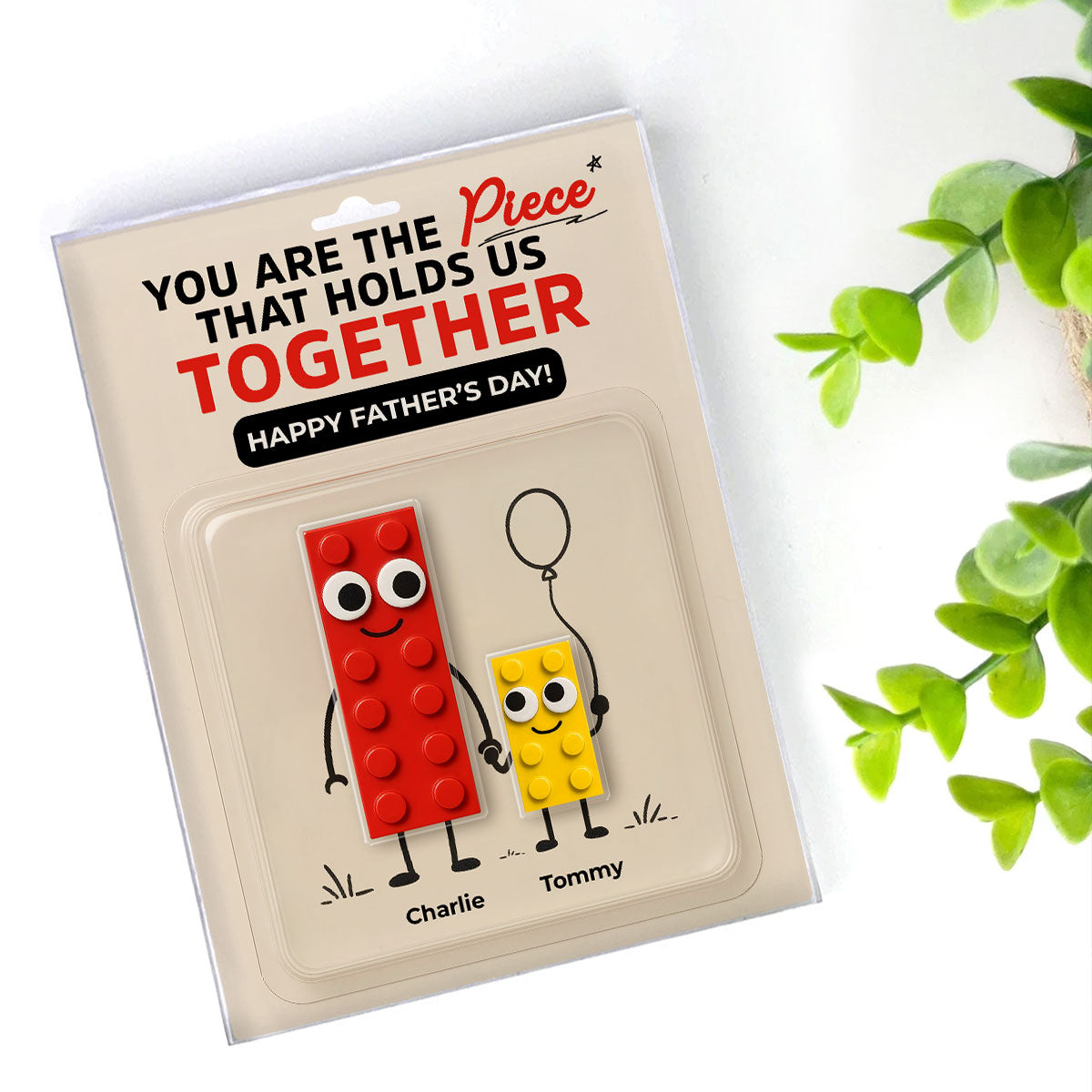 Dad And Kids Puzzle Personalized Toy Box Acrylic Block, Father's Day gift for Dad, Gift for Husband