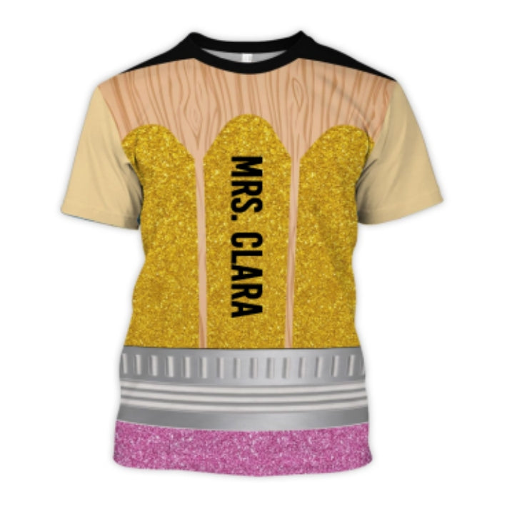 Pencil Personalized Group Matching Shirt, Halloween Costume For Teachers